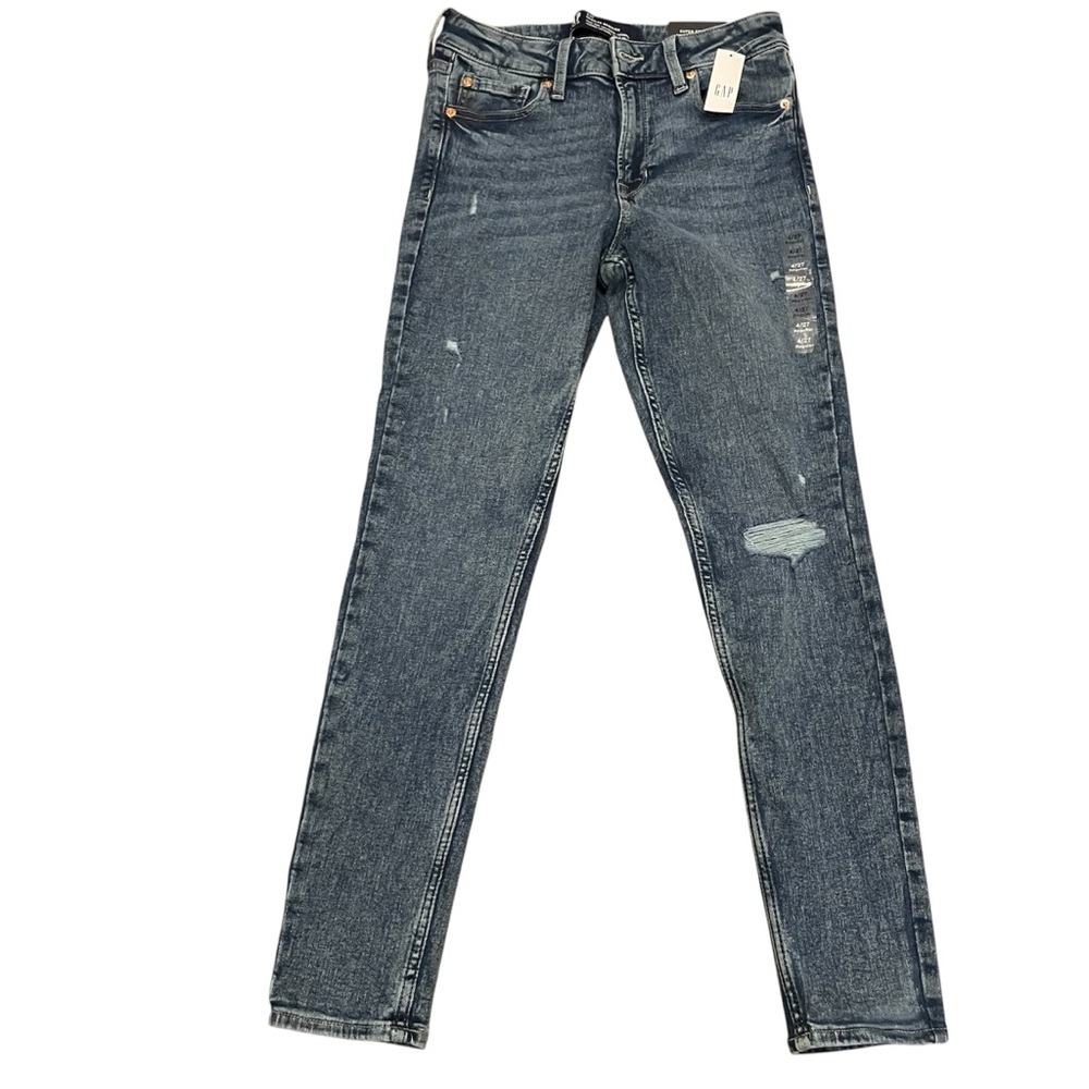 GAP Women's Skinny Jeans in Distressed Blue